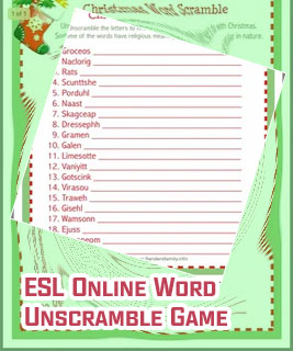 Unscramble letters game